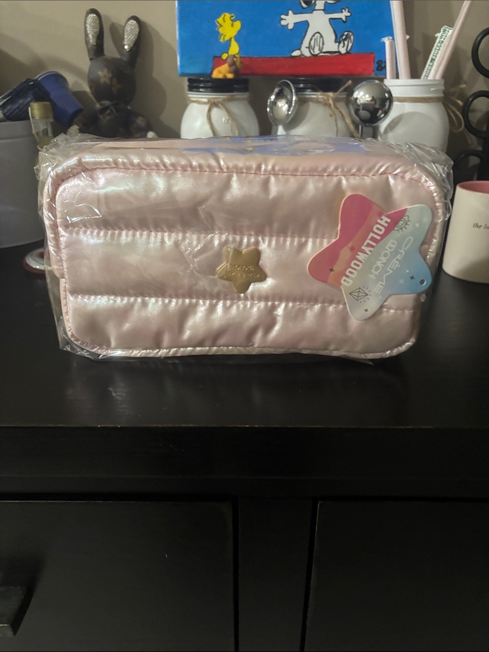 Crème Pink Quilted Cosmetic Bag